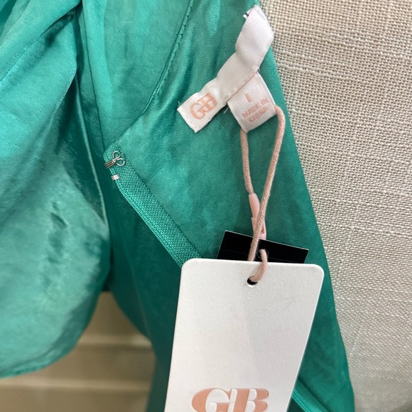 GIANNI BINI Women’s Green Midi Dress with Short Ruffled Sleeves. Size L - Picture 6 of 8